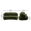 Henry Velvet 2 Seater Sofa Olive Green Color