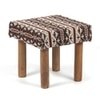 Kingsville Solid Wood Stool in Stripe Brown Jackard fabric