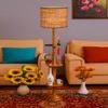 Devansh Shelf Wooden Floor Lamp
