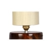 Scarlett off-white cotton table lamp with brown wood base