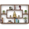BLUEWUD Crafte Engineered Wood Wall Decor Floating Shelf Display Rack Decorative Hall D�cor for Living Room Home Furniture (Brown Maple)