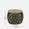 Ethnic Handcrafted Painted Metal Coffee Table with 4 Stools in Multicolour Finish Set of 5