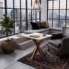 Nextstep Marble End Table Golden Finish