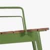 Chalet Teak Wood Lounge Chair in Olive Green Colour