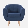 Colam Velvet 1 Seater Sofa in Navy Blue Colour