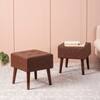Axel Faux Leather Tufted Wooden Stool for living room Set of 2