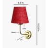 Devansh Metal Electric Wall Light in Gold Colour with Maroon Shade Count of 1 Light