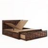 Shashi Solid Wood King Size Bed With Box & Front Drawer Storage Bed In Provincial Teak Finish
