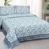 Paolo Blue Abstract 180 TC Cotton Double Size Bedsheet with 2 Pillow Covers