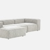 Elegantedge Wood Right Aligned 3-Seater With Upholstery Non Storage Sofa In Grey Colour