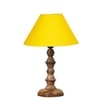 Devansh Yellow Cotton Table Lamp With  Wood Natural Base (10X10X16) Inches)-31
