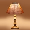 Devansh Beige Jute Table Lamp With  Wood Natural Base(10X10X16) Inches)-34