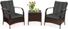 Carry Bird Wicker Patio Furniture Outdoor Balcony Chairs In Brown And Grey Colour