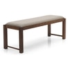 Oribi Dining Bench In Teak Finish With Wheat Brown Fabric