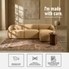 Zenliving Wood Left Aligned 3-Seater With Upholstery Non Storage Sofa In Brown Colour