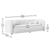 Zenol Boucle Fabrict 3 Seater Sofa In White