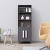 Hexa Engineered Wood Bookshelf Multipurpose Storage Rack in Slate Grey Colour