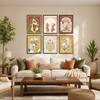 The Castle Decor Madhubani Pichwai Wall Art Set of 6 Design 1 10x13 Inch
