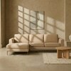 Modernelegance Wood Right Aligned 3-Seater With Upholstery Non Storage Sofa In Beige Colour