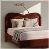 Elaris Curve Comfort King Size Bed King Size Bed in velvet With Engineer Wood Frame & Hydraulic Storage