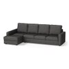 Apollo Compact Sofa (Colour : Steel, Cushion : Hard, Back Type : Regular, Seating Capacity : Left Aligned 3 Seater + Left Aligned Chaise + Ottoman)