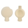 Sunburst Disc Vase Set Cream Color