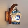 Devansh Solid Wood Electric Wall Light in Brown Colour with Multi Shade Count of 1 Light