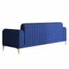 Josbert Velvet 3 Seater Sofa In Navy Blue Colour