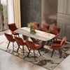Paloma 8 Seater Jupiter Spanish Ceramic Dining Table With Set of 4  Bren Dining Chairs