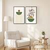 The Castle Decor Boho Abstract Botanical Wall Art Set of 2 Design 7 11x17 Inch