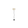 Olive Off White Fabric Floor Lamp with Black Iron Base