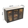 Aluminium Black Profile 3 Brown Tinted Glass Handless Shutters Wall Cabinet In Highland Pine Finish