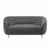 Nero Velvet 2 Seater Sofa in Dark Grey Colour