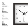 Square Wooden Wall Clock with Roman Numerals and Precision Minute Markers