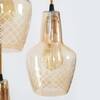 Alita 3 Light Amber Luster Glass Brass Edge Pendant Cluster