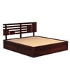 Perper Solid Wood King  Size Bed Without Storage (Walnut Finish)
