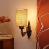 Devansh Metal Electric Wall Light in Antique Gold Colour with White Shade Count of 1 Light
