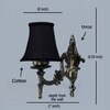 Devansh Gold Antique Wall Mounted Lamp With Black  Cotton Shade