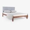 Toshi Solid Wood King Non Storage Bed in Grey Colour