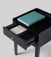 Harmful Solid Wood Bedside Table in Black Finish