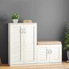 Bennis 25 Pair Shoe Rack in White Finish