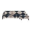 Right Aligned 3 Seater Right Aligned Chaise Navy Cubes Sofa Cover