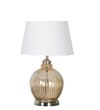 Idonia Nickel And Amber Finish Table Lamp With White Shade