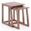 Silvino Solid Wood Nested Side Table in Teak Finish
