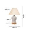 Devansh Conical Off White Cotton Shade Lamp With Wood & Mosaic Glass Base For Decoration/Office/Home/Gifting/Study For Decoration/Office/Home/Gifting/Study -(10X10X14.5) Inches -A