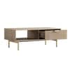 Velin Ridged Coffee Table with Drawer Light Ash