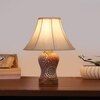 Devansh Off-White Cotton Shade Lamp With Wood & Mosaic Glass Base For Decoration/Office/Home/Gifting/Study For Decoration/Office/Home/Gifting/Study