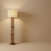 Elegant Beige Jute Floor Lamp with Beige Jute Base