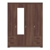 Hilton 4 Doors 4 Drawers Wardrobe With Mirror and Lock in Chestnut Acacia Finish