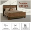 Heritage Cane Upholstered King Size Bed in Linen With Oak wood Frame
